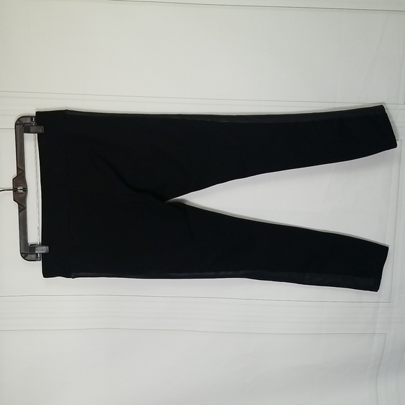 DELIA*S SZ Lg Pants Black Low Rise Black Pull On Ankle Pointe w/Faux Leather - Picture 3 of 7